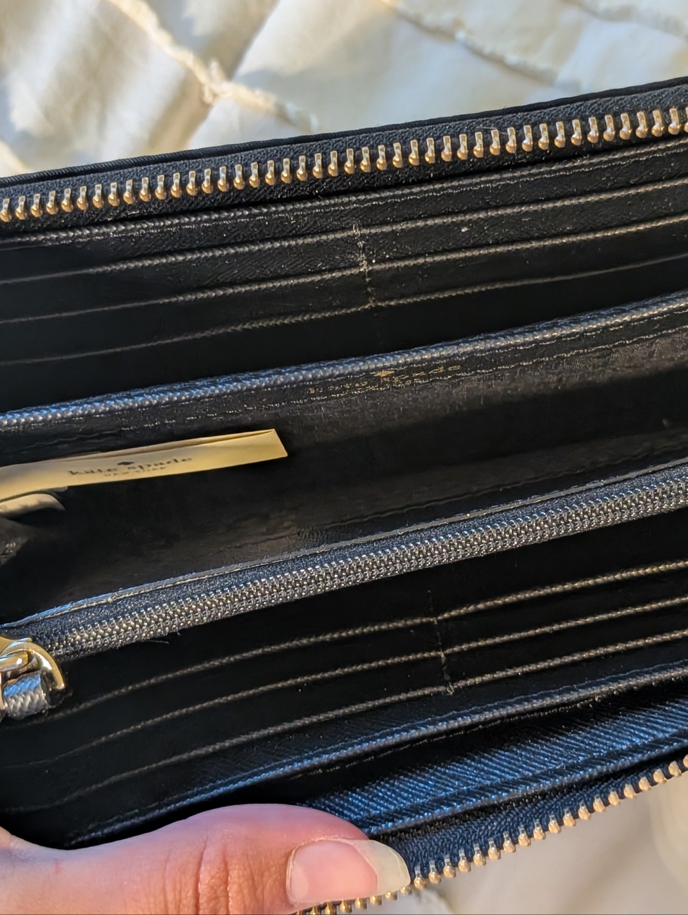 kate spade black beaded zip-around wallet - Picture 5 of 7